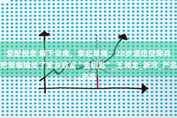 爱配投资 解下伞绳,拿起草绳:28岁退伍空降兵把草编编成了家乡致富“金钥匙”_王湘龙_新河_产品