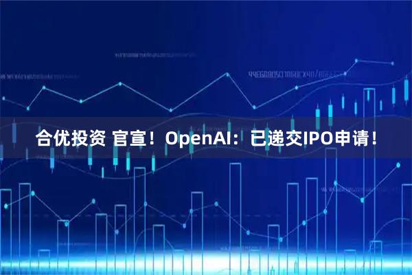 合优投资 官宣！OpenAI：已递交IPO申请！